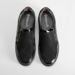 Online Deportiva casual cremallera negra Mujer Zapatos Confort|Zapatos Planos