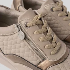 Discount Deportiva casual cremallera lateral beige Mujer Sneakers