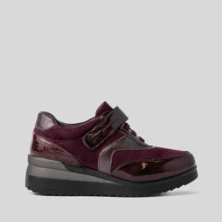 Sale Deportiva casual cremallera lateral burdeos Mujer Sneakers