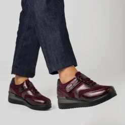 Sale Deportiva casual cremallera lateral burdeos Mujer Sneakers