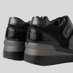 Online Deportiva casual cremallera lateral negra Mujer Sneakers