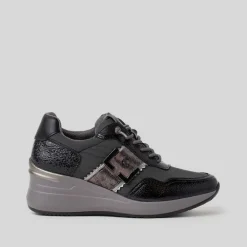 Best Deportiva casual cuña animal negra Mujer Sneakers