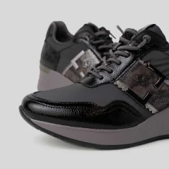 Best Deportiva casual cuña animal negra Mujer Sneakers