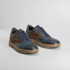 New Deportiva casual piel azul marino Hombre Sneakers