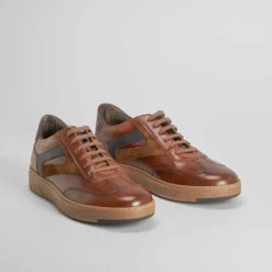 Clearance Deportiva casual piel marrón Hombre Sneakers