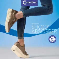 Deportiva casual Shock Absorber oro Mujer Sneakers
