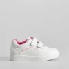 Outlet Deportiva con velcro bebé blanca y rosa Zapatillas Deportivas