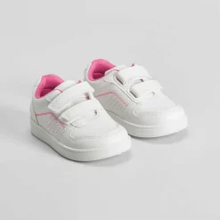 Outlet Deportiva con velcro bebé blanca y rosa Zapatillas Deportivas