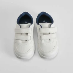 Sale Deportiva con velcro bebé blanca y azul Zapatillas Deportivas