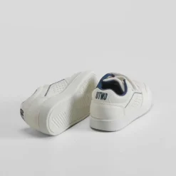 Sale Deportiva con velcro bebé blanca y azul Zapatillas Deportivas