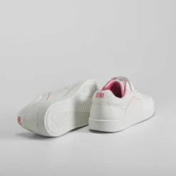 Clearance Deportiva con velcro blanca y rosa Zapatillas Deportivas
