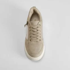 Sale Deportiva cremallera lateral beige Mujer Sneakers
