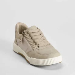 Sale Deportiva cremallera lateral beige Mujer Sneakers