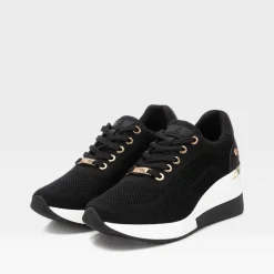 Discount Deportiva cuña mesh negra Mujer Sneakers