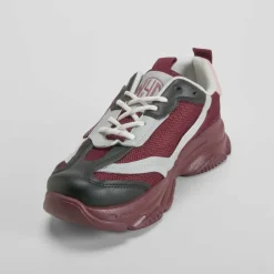 Hot Deportiva moda burdeos Mujer Sneakers