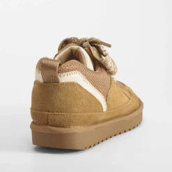 Outlet Deportiva pelo piel beige Mujer Botines Planos