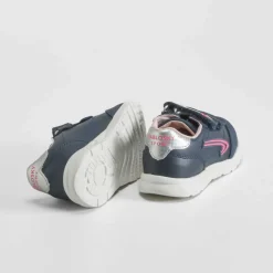 Outlet Deportiva piel tres velcros azul Zapatillas Deportivas