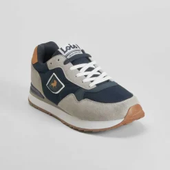 Discount Deportiva retro casual azul marino y gris Hombre Sneakers