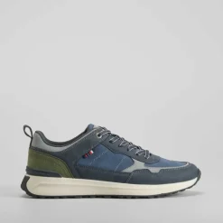 Online Deportiva retro runner azul Hombre Sneakers