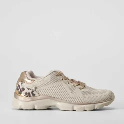 New Deportiva Tex beige Mujer Zapatillas Deportivas