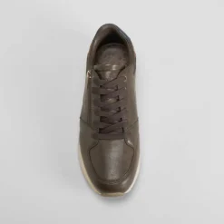 Deportiva urbana cremallera marrón Hombre Sneakers