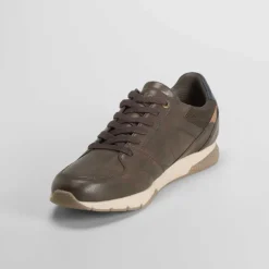Deportiva urbana cremallera marrón Hombre Sneakers