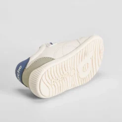 Deportiva velcro blanca y azul Zapatillas Deportivas