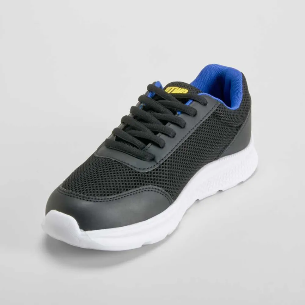 Online Deportiva walking color negro y azul Zapatillas Deportivas