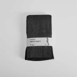 Discount Media panty negra con brillos Calcetines