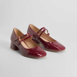 Online Mercedita tacón ancho burdeos PICCOLA PIU Mujer Zapatos Tacón|Bailarinas