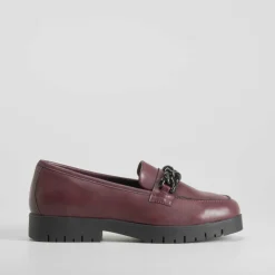 Clearance Mocasín cadena burdeos Mujer Zapatos Confort|Mocasines