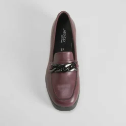 Clearance Mocasín cadena burdeos Mujer Zapatos Confort|Mocasines