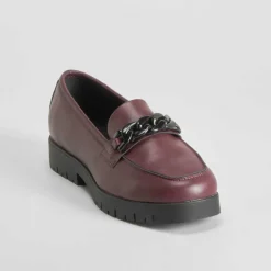 Clearance Mocasín cadena burdeos Mujer Zapatos Confort|Mocasines