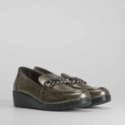 Best Mocasín cadena metalizado de Mujer Zapatos Confort|Mocasines