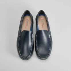 Outlet Mocasín casual de piel azul Hombre Zapatos Confort|Náuticos Y Mocasines