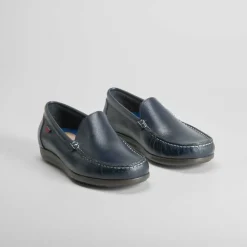 Outlet Mocasín casual de piel azul Hombre Zapatos Confort|Náuticos Y Mocasines