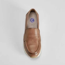 Outlet Mocasín cuña beige Mujer Zapatos Confort|Mocasines