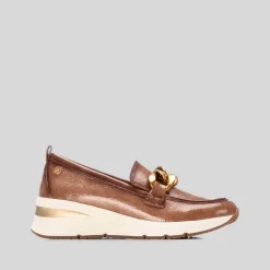 Discount Mocasín cuña cadena beige Mujer Mocasines