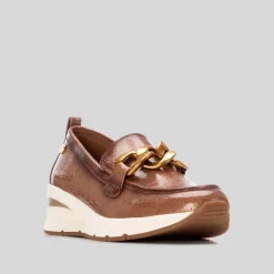 Discount Mocasín cuña cadena beige Mujer Mocasines