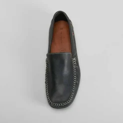 Discount Mocasín de piel negro Hombre Náuticos Y Mocasines