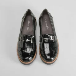 Online Mocasín flecos estribo negro PICCOLA PIU Mujer Mocasines