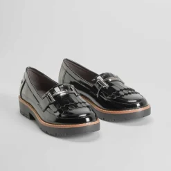 Online Mocasín flecos estribo negro PICCOLA PIU Mujer Mocasines