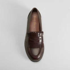 Outlet Mocasín flecos marrón PICCOLA PIU Mujer Mocasines