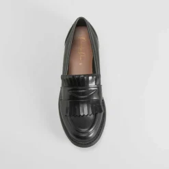 Mocasín flecos negro PICCOLA PIU Mujer Mocasines