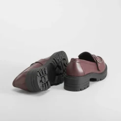Clearance Mocasín hebilla burdeos Mujer Mocasines