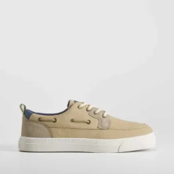 Clearance Náutico de lona juvenil beige Zapatos
