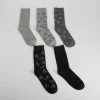 Discount Pack 5 calcetines astronautas negro y gris Calcetines