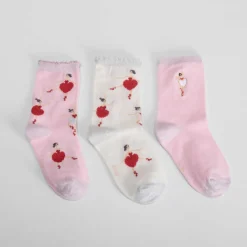 Outlet Pack 3 calcetines bailarina rosa Calcetines
