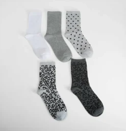 New Pack 5 calcetines leopardo gris Calcetines