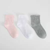 Outlet Pack 3 calcetines perlas multicolor Calcetines